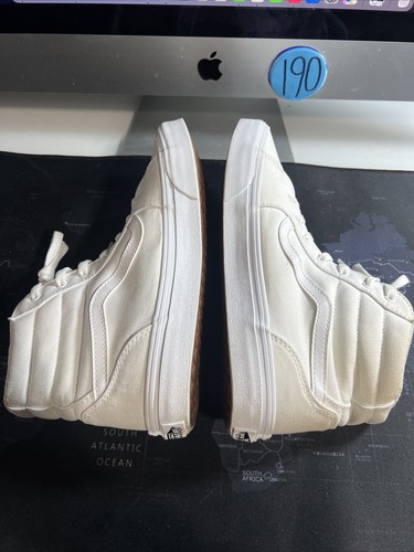Vans Youth Sk8-Hi 721356 White Lace-Up Sneakers Shoes Size 7 - Picture 7 of 8