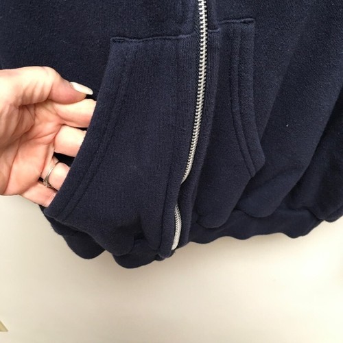 Mickey Mouse Goofy Disney Girls Full Zip Hoodie Navy Blue Pocket Long Sleeve XL - Picture 3 of 6