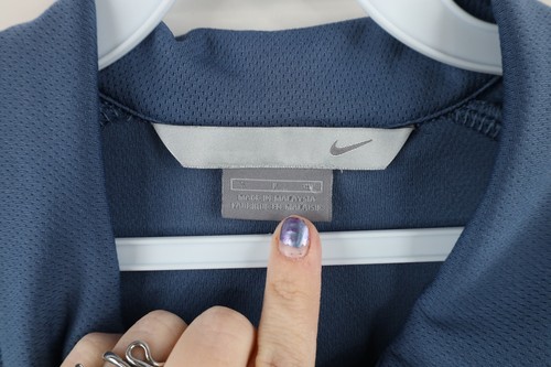 Vintage Nike Golf Mens Small Travis Scott Mini Swoosh Collared Polo Shirt Blue - Picture 6 of 9