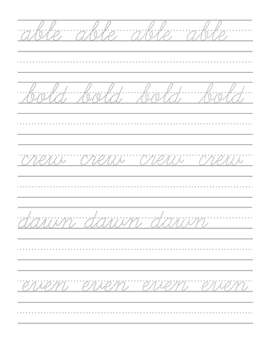 Cursive Handwriting Workbook for Teens: a Cursive Writing Practice Workbook for  - Bild 4 von 11