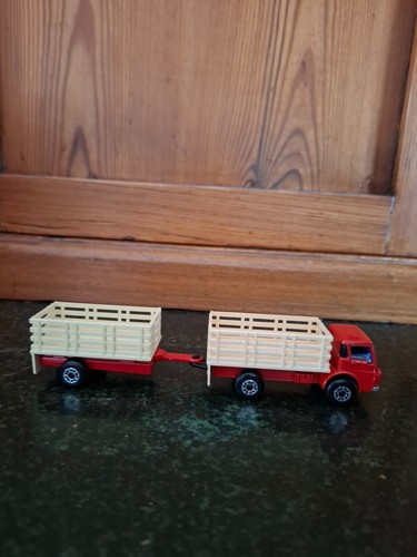 Matchbox TP-19 Cattle Truck & Trailer rot / creme original ohne OVP - Bild 3 von 7