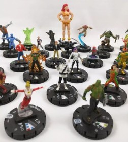 HeroClix Lot 40 Saturn Girl, Blade, Korvus, Kid Flash, Arsenal, Iron Man, MORE 