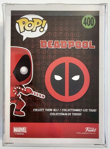 FUNKO POP 400 DEADPOOL with CANDY CANES HOLIDAY FIGURE with PROTECTOR BRAND NEW - Picture 3 of 8