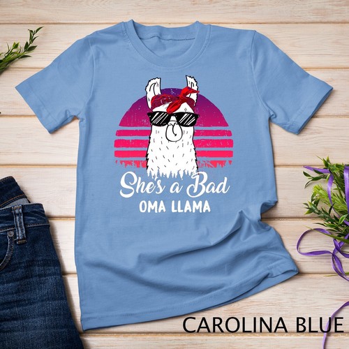 Colorful - Funny Shirt She's a Bad Oma Llama TShirt Mom Mama Unisex T-shirt - Picture 2 of 15