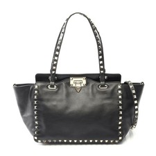 Valentino Rockstud Leather Handbag Black