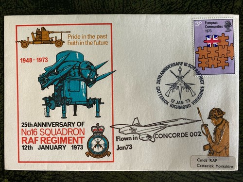 RAF Cover - No.16 Squadron, RAF Regiment Catterick - geflogen 1973 auf Concorde 002