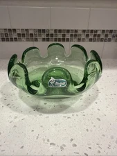 Bischoff Vintage Green Glass Bowel Ash Tray