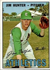 1967 Topps CATFISH HUNTER Oakland Athletics #369 VG/EX Condition