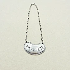 Vintage Sterling Silver Scotch Decanter Liquor Label Bottle Accessory