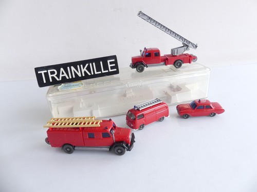 PREISER 1:87 / 4 VERSCHIEDENE FEUERWEHRFAHRZEUGE 2 LKW 2 PKW - Bild 2 von 2