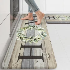 Kitchen Mats for Floor 17"x47"+17"x29", Farmhouse Kitchen Rugs Sets of 2, Ant...
