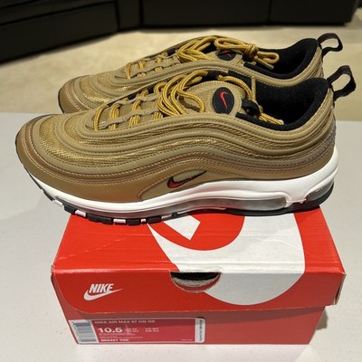 Nike Air Max 97 White Metallic Gold Bullet 884421-700 Men's US 10.5