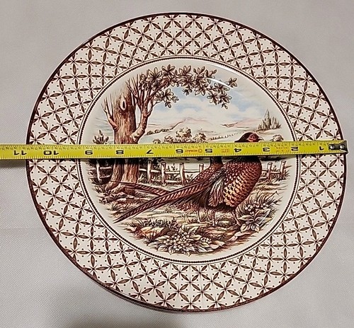 Royal Stafford PHEASANTS Chantilly 2 Dinner Plates England HTF Unused Plates - Picture 5 of 6