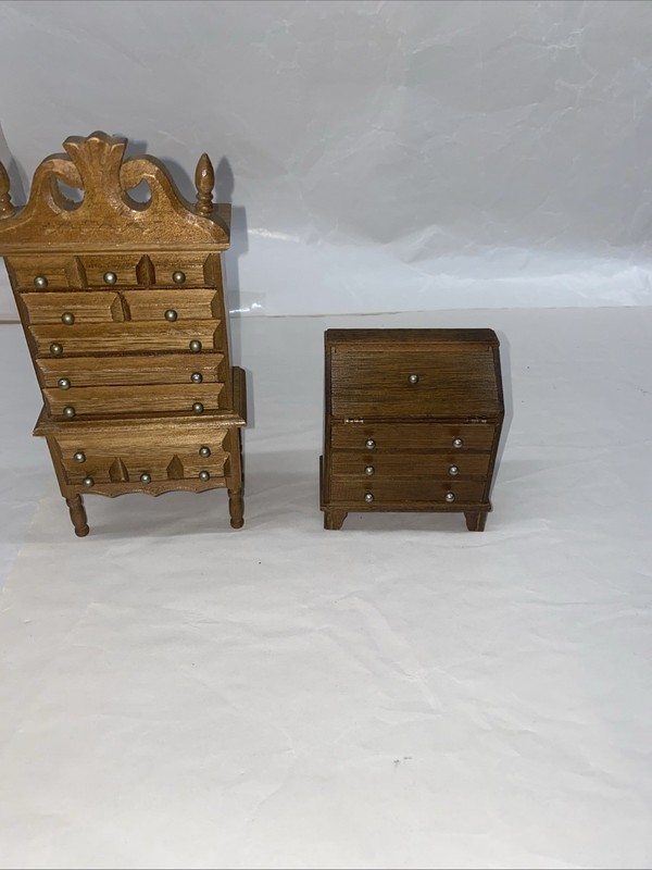Dollhouse furniture, armoire, chest of drawers