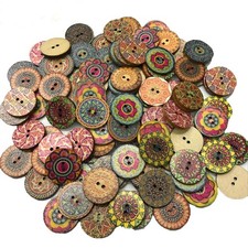 200 PCS Wood Buttons, Vintage 200PCS vintage buttons, Assorted,Multi-color