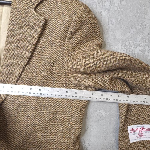 Harris Tweed Blazer Men's 40S Camel 100% Wool Tweed Single-Breasted Jacket - Picture 10 of 15