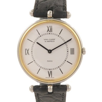 Van Cleef & Arpels La Collection Quartz Watch Stainless Steel 18K Yellow Gold