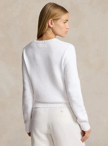 Polo Ralph Lauren Mujer Equipo EE. UU. Cuello Redondo Suéter Blanco Talla M - Imagen 5 de 6