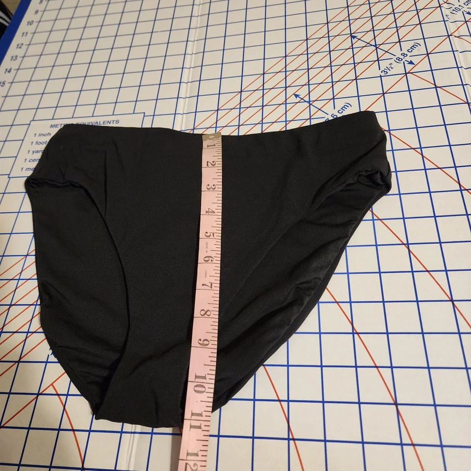 Robin Piccone AVA CINTURA ALTA BIKINI PARTE INFERIOR NUEVO SIN ETIQUETAS Negro Grande Foto 3 de 4