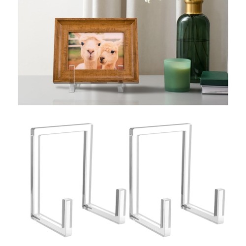 2pcs Clear Acrylic Easel Stand Photos Holder Picture Frames Decorative Rack - Picture 4 of 8