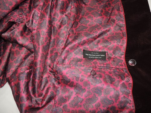 Bespoke Double Breasted Maroon/Burgundy Custom Over Coat Top Coat Jacket 48 XL - Picture 8 of 12