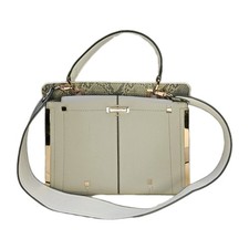 River Island Structured Tote Bag Grey Snake Print Design - Very Good Condition