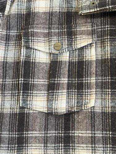 Abrigo Chaqueta Sean John Mezcla Lana Franela Marrón A Cuadros Forrado Edredón Para Hombre Talla 5X - Imagen 7 de 18