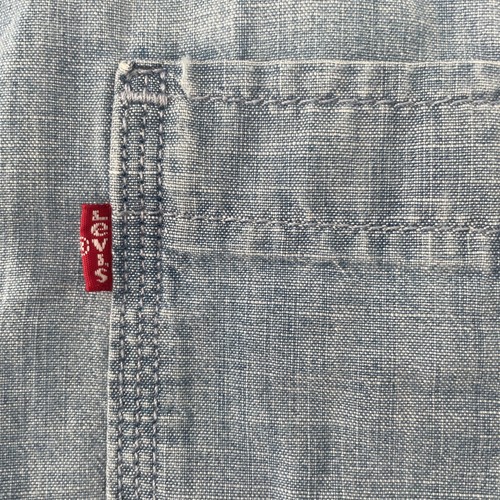 LEVI'S Hombre Talla Camisa grande azul claro castaño rojizo trabajador manga larga abotonada - Imagen 7 de 16