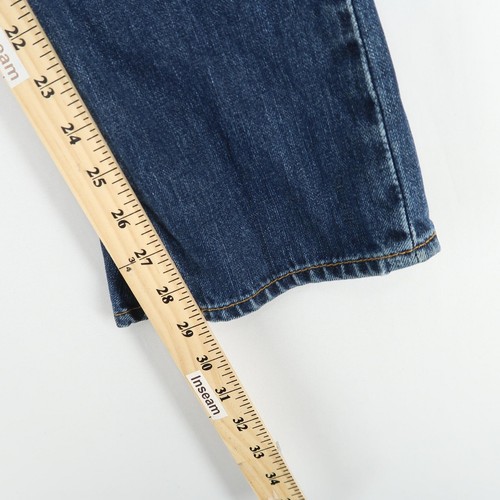 Evisu Jeans Womens 28 Blue Denim Bootcut Painted Zip Rear Pockets Button Fly - Picture 8 of 14