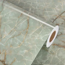 New Green Marble Contact Paper for Countertops Waterproof Granite Peel and Stick