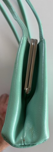 Bolso de Mano Wilson Cuero Turquesa Geométrico Vintage - Imagen 4 de 4