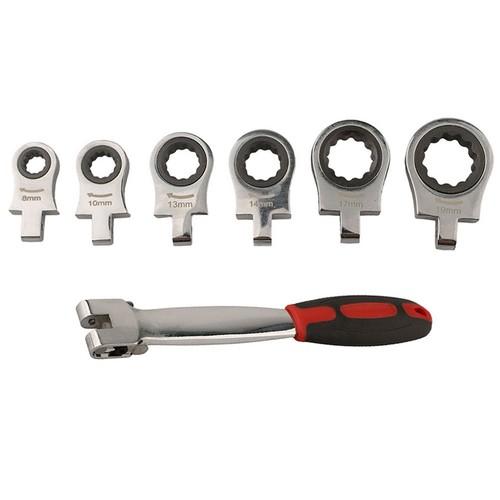 7pcs Ratchet Wrench Tool Set with Quick Ratchet Heads 8 10 13 14 17 19mm Sizes - Picture 12 of 15