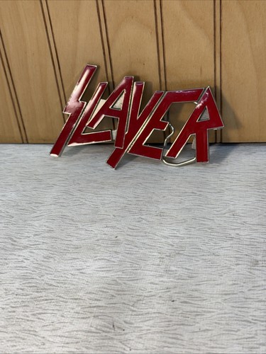 Hebilla de cinturón vintage con logotipo de metal Slayer banda de rock de metal pesado fan coleccionable - Imagen 3 de 5