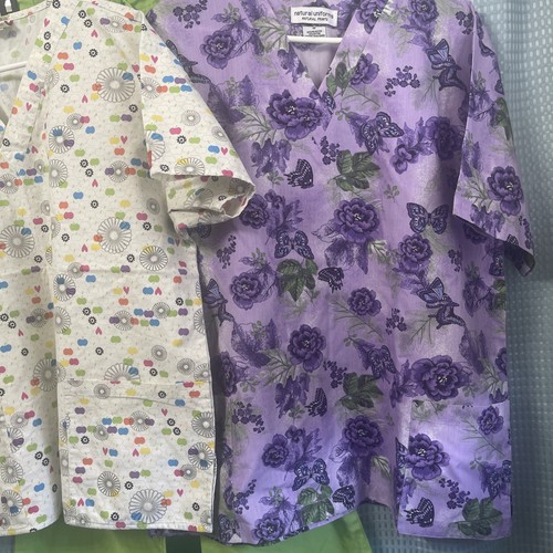Lot Dickies NU Scrub Top And Cherokee Workwear Flare Scrub Pants Medium Petite - Picture 3 of 5