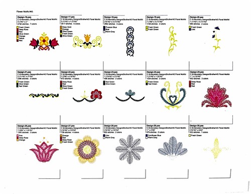 Floral Motifs Embroidery Designs Card #45 for Deco Brother Baby Lock Simplicity - Picture 4 of 6