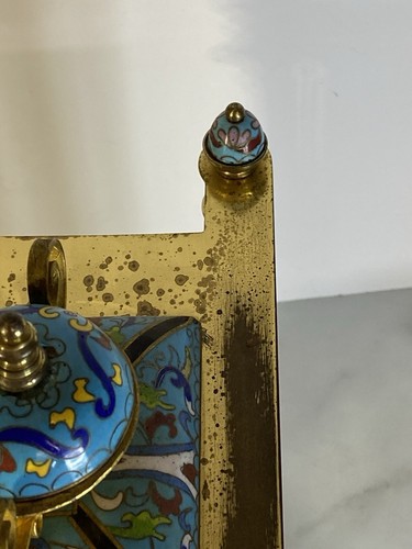 Vintage chinesische Cloisonné Messing Manteluhr 12" Serie #9. Aufbewahrung & Deko LESEN - Bild 21 von 24