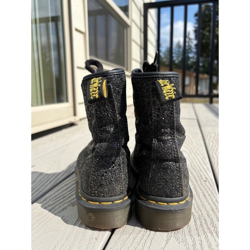 Dr. Martens 1460 Farrah Glitter Lace Up Ankle Boots Combat Black Women's US 7 - Picture 8 of 10