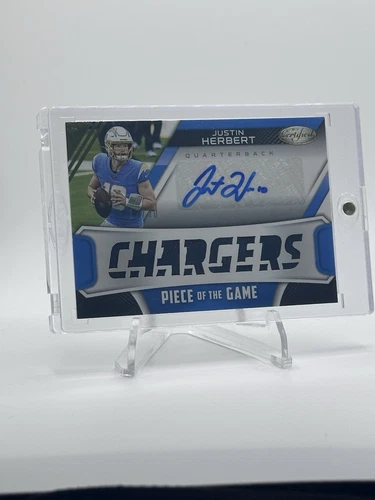 JUSTIN HERBERT 2021 CERTIFIED PIECE OF THE GAME AUTO #POGS-JH 17/30 CHARGERS