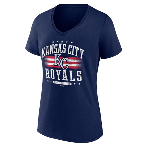 Women's Navy Kansas City Royals Americana Team V-Neck T-Shirt - Bild 2 von 3