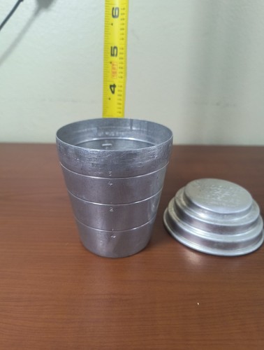 Vintage Aluminum Smoothie Mixer And Measure Cup With Lid 1950s Retro 1 Cup USA - Picture 9 of 10
