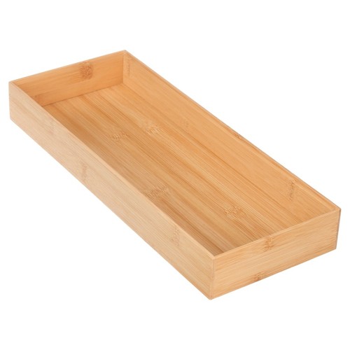 Bamboo Drawer Organizers Set Stackable Storage Kitchen Office Bathroom New - Picture 3 of 7