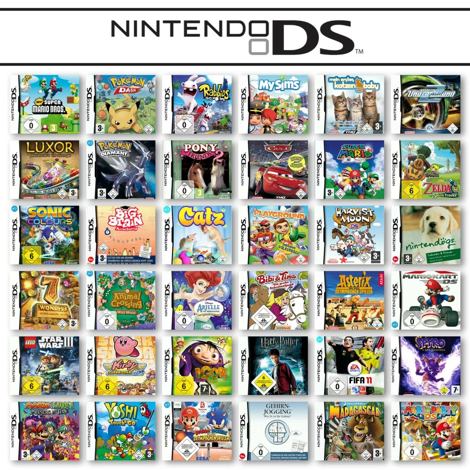 Nintendo DS NDS Gioco a Scelta tra i Migliori Titoli Layton Zelda Mario Pokémon
