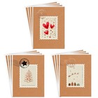 12 Christmas Greeting Cards with Foiling on Kraft Paper with Envelopes,5.75 x...