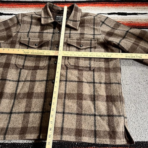 Filson Lined Mackinaw Wool Jac Shirt | Size XL | Rare Pendleton Taupe - Picture 5 of 24