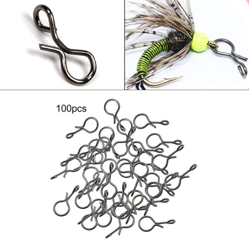 High Quality 100pcs Fly Hook Swivel Snaps for Trout Sunfish Fishing Accessories - Picture 4 of 15