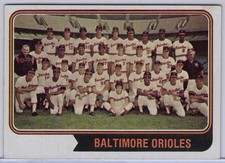1974 Topps #16 Orioles Team Card in EX Condition 