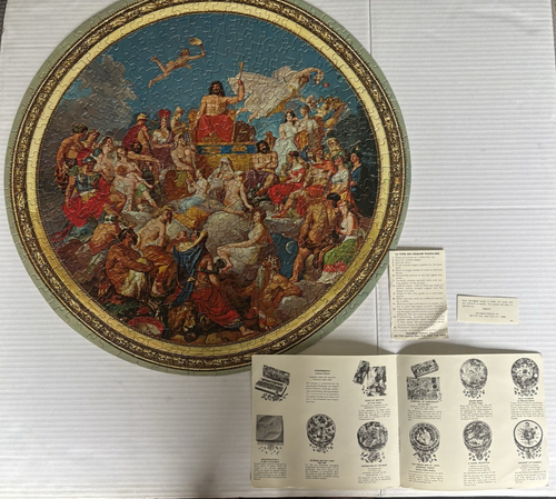 Vtg Springbok 1967 Circular Jigsaw Puzzle “The God’s On Mount Olympus” Complete - Picture 1 of 7