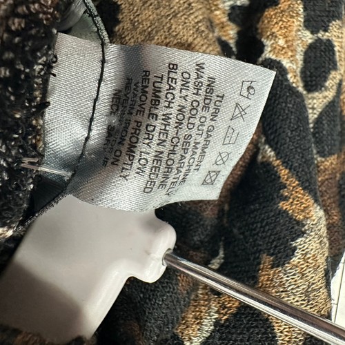 Damee Inc Womens Leopard Asymmetrical Top Size XL Artsy Statement Animal Print - Picture 4 of 7