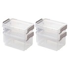  4 Pcs Stackable Storage Boxes Decorative with Lids Clear Bins for Organizing