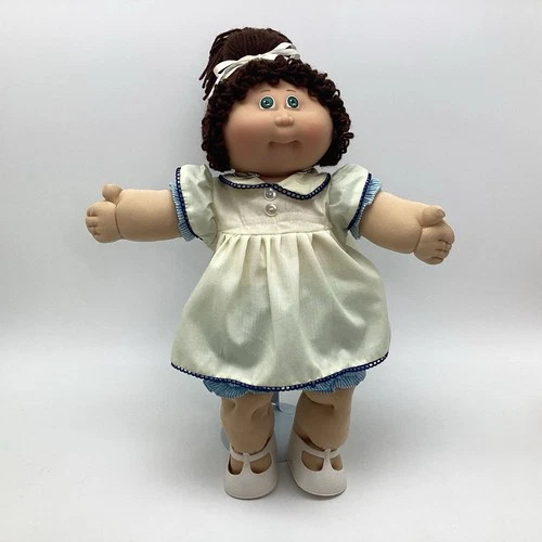 Vintage Jesmar Cabbage Patch Kids CPK Doll & Outfit Spain Brown Hair Green Eyes